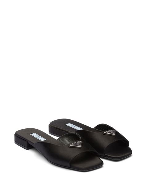 prada flat satin sandals|prada plexiglass sandals.